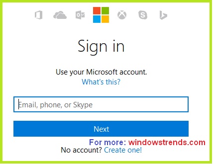 Microsoft Account login with mobile