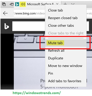 how to mute microsoft edge