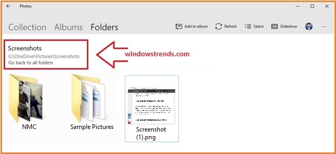 windows 10 screenshot save location