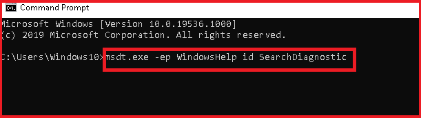 fix windows 10 search error using command prompt